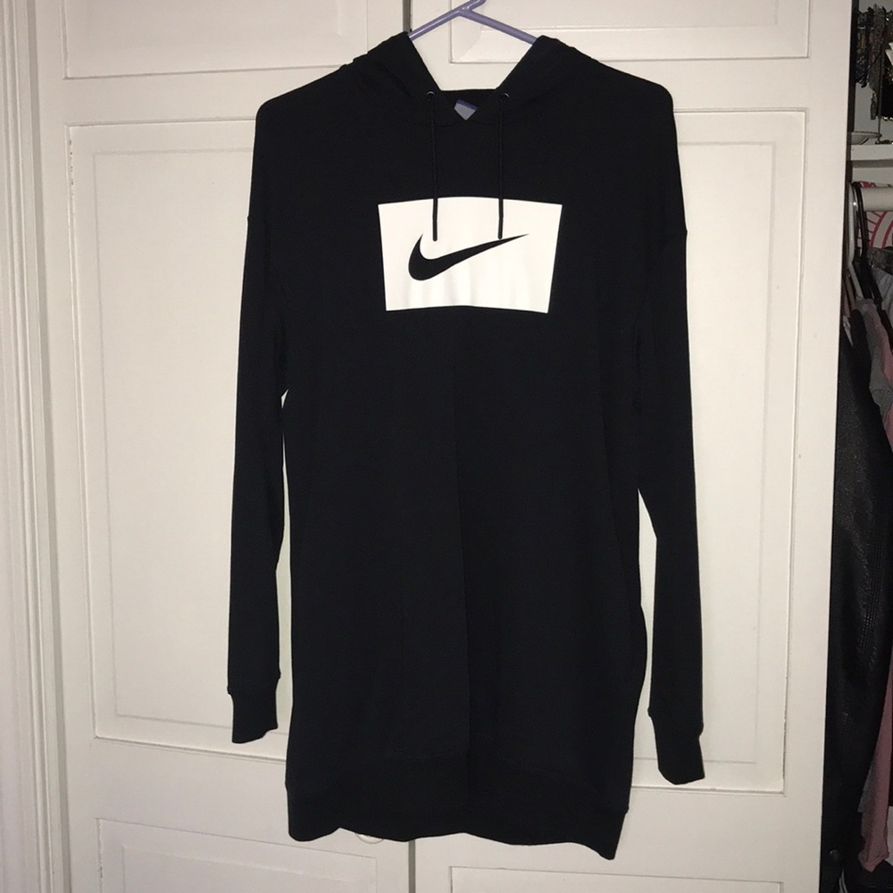 Nike black and white hoodie dress